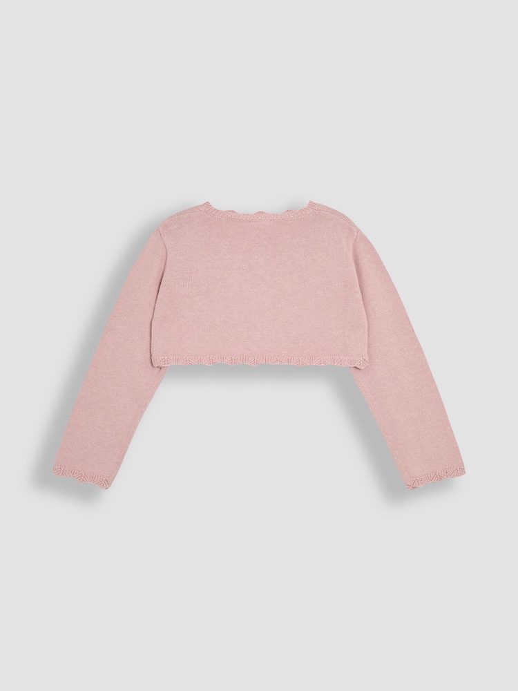 JoJo Maman Bébé Pink Floral Bolero Cardigan - Image 2 of 3