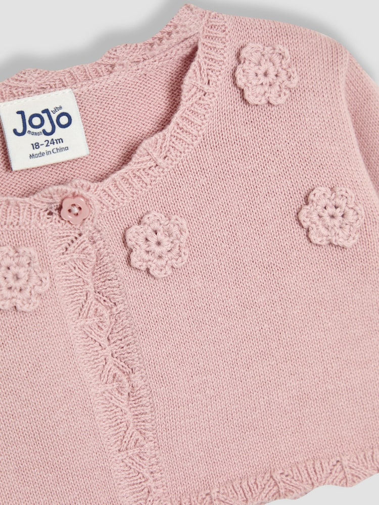 JoJo Maman Bébé Pink Floral Bolero Cardigan - Image 3 of 3