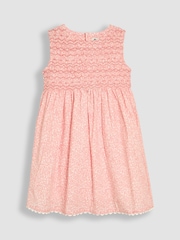 JoJo Maman Bébé Pink Floral Smocked Summer Dress - Image 2 of 6