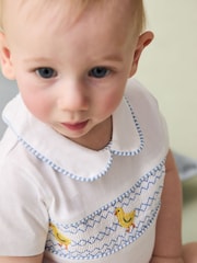 JoJo Maman Bébé Blue 2-Piece Chick Embroidered Body & Short Set - Image 2 of 6