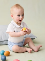 JoJo Maman Bébé Blue 2-Piece Chick Embroidered Body & Short Set - Image 3 of 6