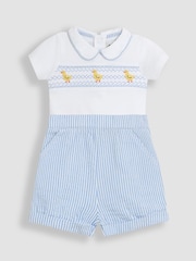 JoJo Maman Bébé Blue 2-Piece Chick Embroidered Body & Short Set - Image 4 of 6