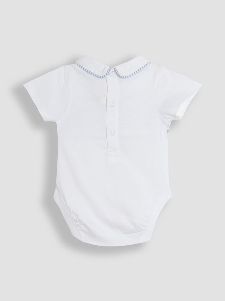 JoJo Maman Bébé Blue 2-Piece Chick Embroidered Body & Short Set - Image 6 of 6