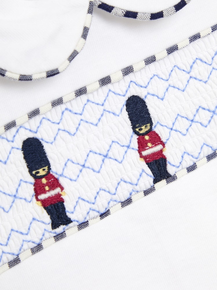 JoJo Maman Bébé Navy 2-Piece Smocked Embroidered Body & Shorts Set - Image 10 of 10