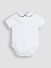 JoJo Maman Bébé Navy 2-Piece Smocked Embroidered Body & Shorts Set - Image 7 of 10