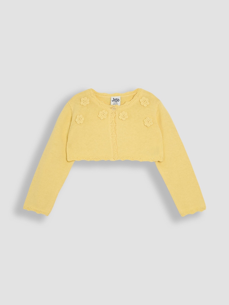JoJo Maman Bébé Yellow Floral Bolero Cardigan - Image 1 of 3