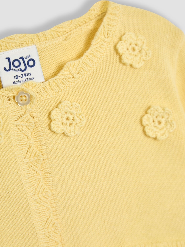 JoJo Maman Bébé Yellow Floral Bolero Cardigan - Image 3 of 3