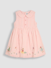 JoJo Maman Bébé Pink Fairy Appliqué Gingham Summer Dress - Image 1 of 3
