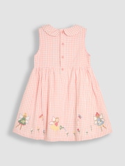 JoJo Maman Bébé Pink Fairy Appliqué Gingham Summer Dress - Image 2 of 3
