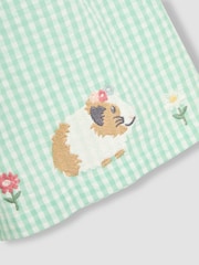 JoJo Maman Bébé Green Guinea Pig Appliqué Gingham Summer Dress - Image 3 of 3