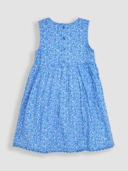 JoJo Maman Bébé Blue Floral Smocked Summer Dress - Image 2 of 4