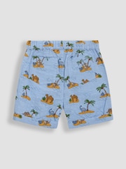 JoJo Maman Bébé Blue Dino Island 2-Piece Printed Shirt & Shorts Set - Image 5 of 6