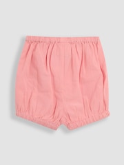 JoJo Maman Bébé Pink Broderie Ruffle Sleeve Dress 100% Cotton Bloomers and Headband Set 3 Piece - Image 4 of 6