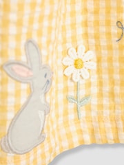 JoJo Maman Bébé Yellow Bunny Appliqué Gingham Summer Dress - Image 3 of 3