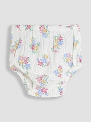 JoJo Maman Bébé White Floral Baby Broderie Trim Wrap Dress - Image 5 of 10