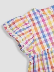 JoJo Maman Bébé 2-Piece Gingham Angel Sleeve Blouse & Shorts Set - Image 6 of 6