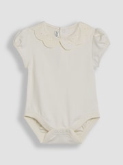 JoJo Maman Bébé Cream Broderie Collar Body - Image 1 of 3