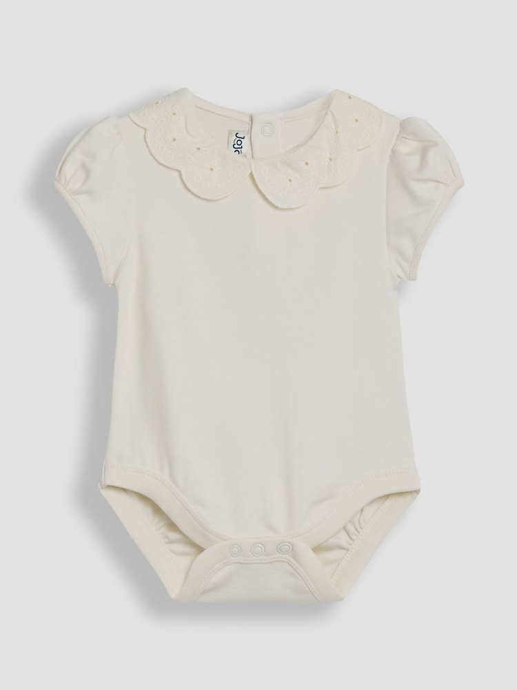 JoJo Maman Bébé Cream Broderie Collar Body - Image 1 of 3
