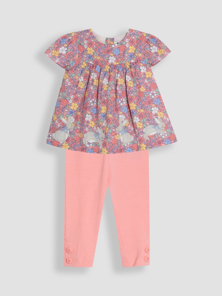 Jojo Maman Bébé – 2-teiliges Set aus Bluse und Leggings mit Hasenapplikation - Bild 1 von 5 Jojo Maman Bébé – 2-teiliges Set aus Bluse und Leggings mit Hasenapplikation - Bild 1 von 5