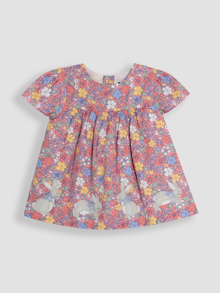 JoJo Maman Bébé Pink Floral 2-Piece Bunny Appliqué Blouse & Leggings Set - Image 2 of 5