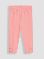 JoJo Maman Bébé Pink Floral 2-Piece Bunny Appliqué Blouse & Leggings Set - Image 4 of 5
