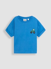 JoJo Maman Bébé Stone 100% Cotton T-Shirt and Stripe Shorts Set 2 Piece - Image 2 of 6