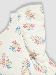 JoJo Maman Bébé White Frill Back Summer 100% Cotton Dress - Image 3 of 3