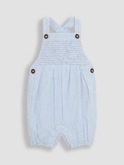 JoJo Maman Bébé Blue 2-Piece Smocked Dungarees & Body Set - Image 2 of 8
