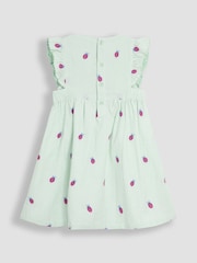 JoJo Maman Bébé Green Ladybird Embroidered Pretty Summer Dress - Image 2 of 3