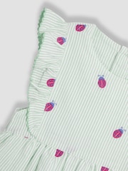 JoJo Maman Bébé Green Ladybird Embroidered Pretty Summer Dress - Image 3 of 3