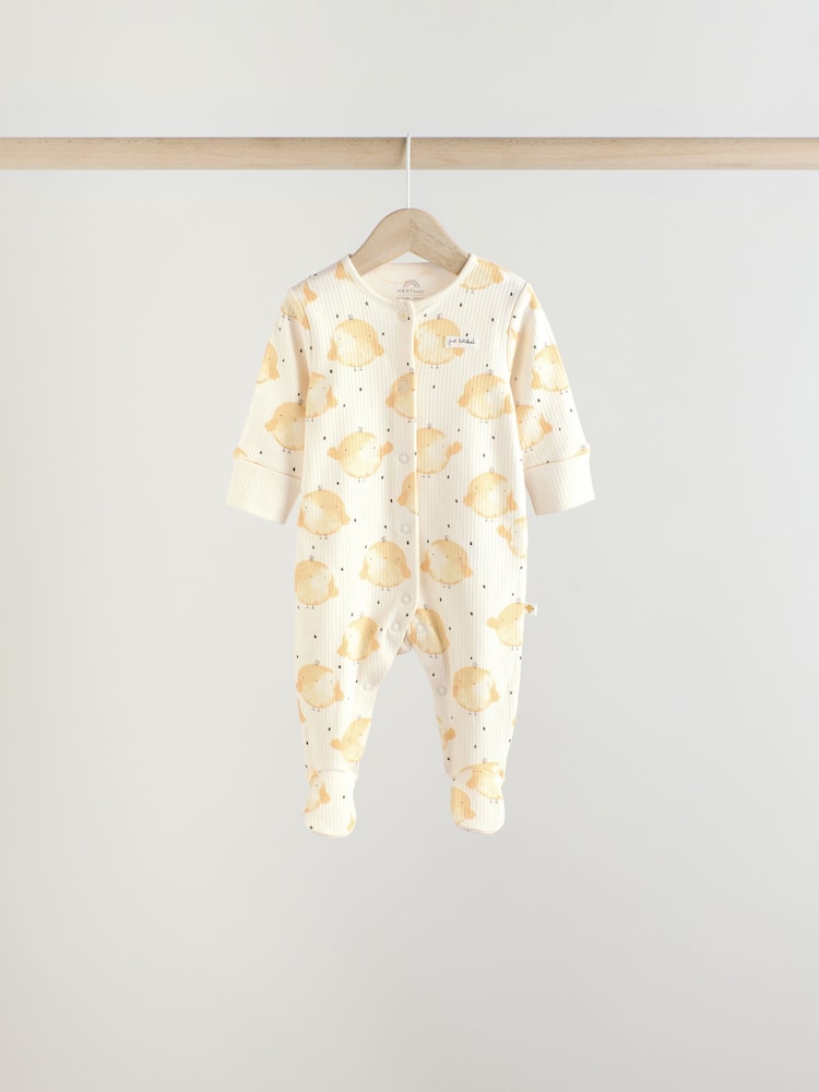 Ecru Baby 100% Cotton Sleepsuits 3 Pack (0mths-3yrs) - Image 4 of 14