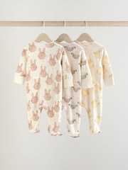 Ecru Baby 100% Cotton Sleepsuits 3 Pack (0mths-3yrs) - Image 5 of 14
