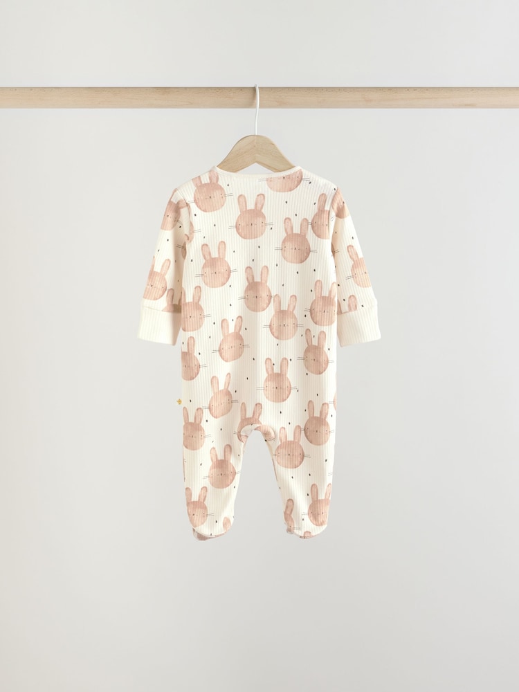 Ecru Baby 100% Cotton Sleepsuits 3 Pack (0mths-3yrs) - Image 6 of 14