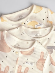 Ecru Baby 100% Cotton Sleepsuits 3 Pack (0mths-3yrs) - Image 8 of 14