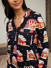 Chelsea Peers Blue Christmas Toy Shop Print Long Pyjamas Set - Image 4 of 5