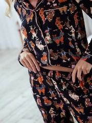 Chelsea Peers langes Pyjama-Set mit Disco-Katzen-Print - Bild 5 von 5