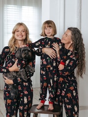 Chelsea Peers Blue 12 Dogs of Christmas Print Long Pyjama Set - Image 2 of 5