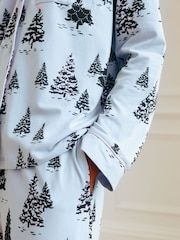 Chelsea Peers Blue Christmas Tree Print Long Pyjamas Set - Image 5 of 5