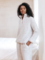 Chelsea Peers Brown Fleece Teddy Co-ord Sweatshirt & Joggers Set - Image 1 of 5