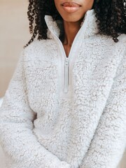 Chelsea Peers Brown Fleece Teddy Co-ord Sweatshirt & Joggers Set - Image 3 of 5