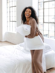 Chelsea Peers Brown Bouclé Knit Co-ord Top & Joggers Set - Image 3 of 5
