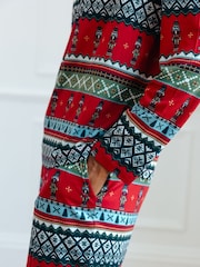 Chelsea Peers Red Christmas Nutcracker Fair Isle Print Long Pyjama Set - Image 5 of 5