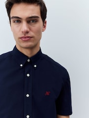 Темно-синий - Обычный крой - 100% Organic Cotton Oxford Short Sleeve Shirt - Изображение 4 из 5