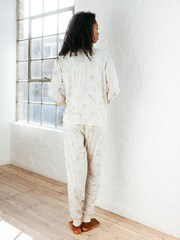 Chelsea Peers White Gold Foil Christmas Deer Long Pyjamas Set - Image 3 of 5