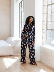 Chelsea Peers Blue Fleece Disco Cats Print  Sweatshirt & Joggers Set - Image 1 of 5