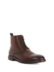 Dune London Brown Matias Toecap Detail Ankle Boots - Image 3 of 6