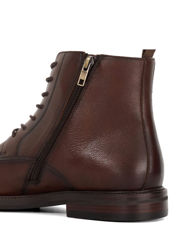 Dune London Brown Matias Toecap Detail Ankle Boots - Image 6 of 6