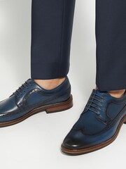modra - Dune London Steeles Burnished gležnjar z luknjičastim vzorcem in vezalkami čevlji - Slika 1 iz 6
