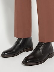 Dune London Black Matias Toecap Detail Ankle Boots - Image 1 of 6