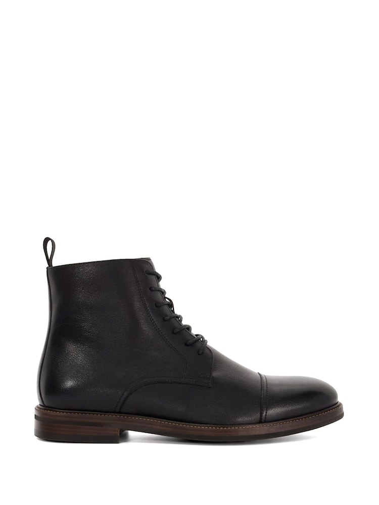 Dune London Black Matias Toecap Detail Ankle Boots - Image 2 of 6